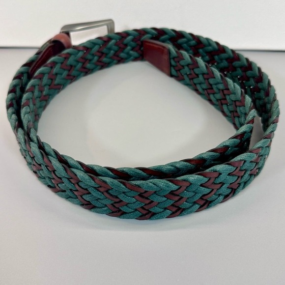 Italian Chevron Braided Leather Belt NWOT - Picture 4 of 8
